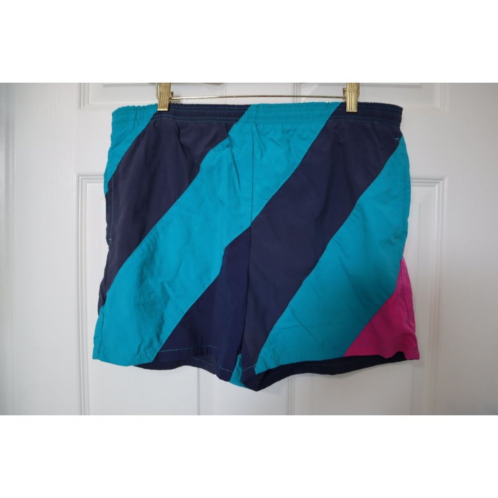 Mens vintage Cheetah neon swim trunks size medium